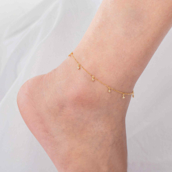 Zirconia Silver Anklets Zirconia Anklet - Charm 3mm - 22+3 Cm