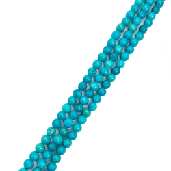 Divers Minéral Ruban Minéral Turquoise - Rond 4 mm - 40 cm