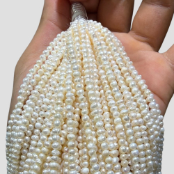 Stone Various Strip Mineral - 35 cm - Cultured Pearl - 3 - 4 mm