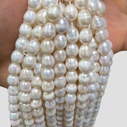 Stone Various Strip Mineral - 37 cm - Cultured Oval Pearl - 7*8 mm