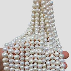 Stone Various Strip Mineral - 34 cm - Cultured Pearl - 9*10 mm