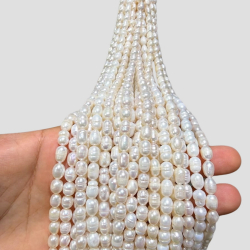 Stone Various Strip Mineral - 35 cm - Cultured Pearl - 2 - 3 mm