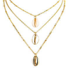 Various Bronze Necklace - Three Shells