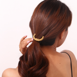 Various Steel Balls Hair rubber band - 46 mm - Gold Color