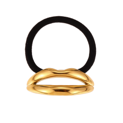 Varios Goma de pelo con Labios de acero - 43 mm - Color oro