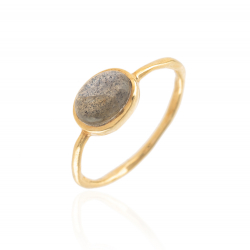 Ringe Silber Minerale Ring Mineral - 7 x 6 mm T12 - Vergoldet