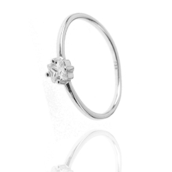 Silver Zircon Rings Zirconia Ring - CZ 4mm