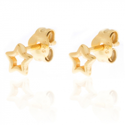 Pendiente Plata Lisa Pendientes Estrella - 5mm - Bañado Oro and Plata Rodiada