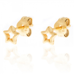 Pendiente Plata Lisa Pendientes Estrella - 5mm - Bañado Oro and Plata Rodiada