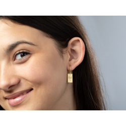 Silver Zircon Earrings Zirconia Earrings - Lotus Plate - White Zircon