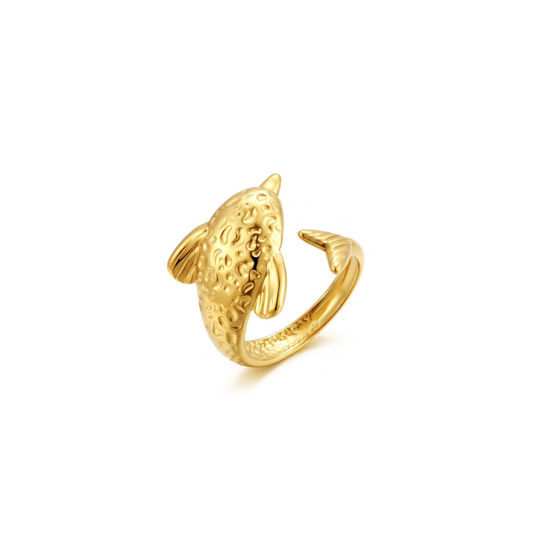 Anillo Acero Liso Anillo Liso Abierto - Dolfin - 20 mm - Color Oro y Acero