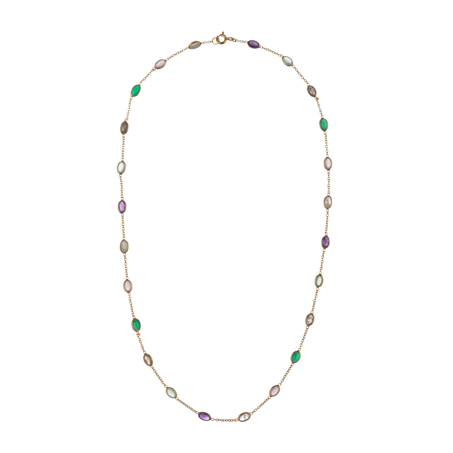 Collar Plata Mineral Collar Mineral - Oval 43cm - Bañado Oro y Plata
