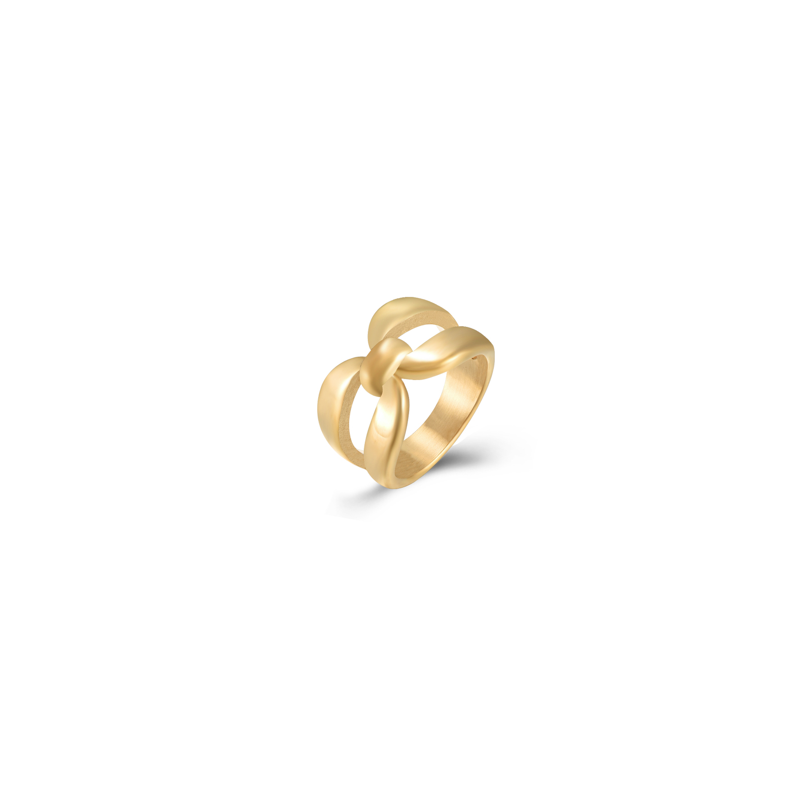 Bagues Argent Lisse Anneau d'acier Nœud - 12 mm - couleur or et couleur argent