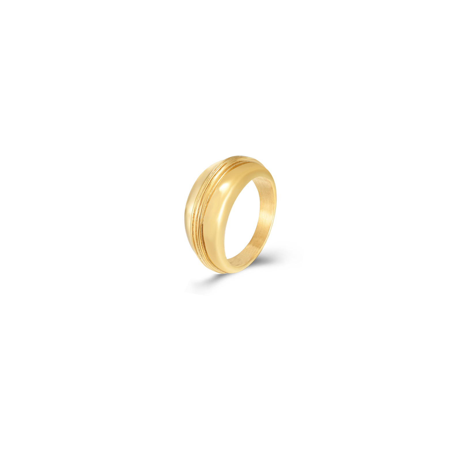 Bagues Argent Lisse Bague Acier - 8mm - Couleur Or