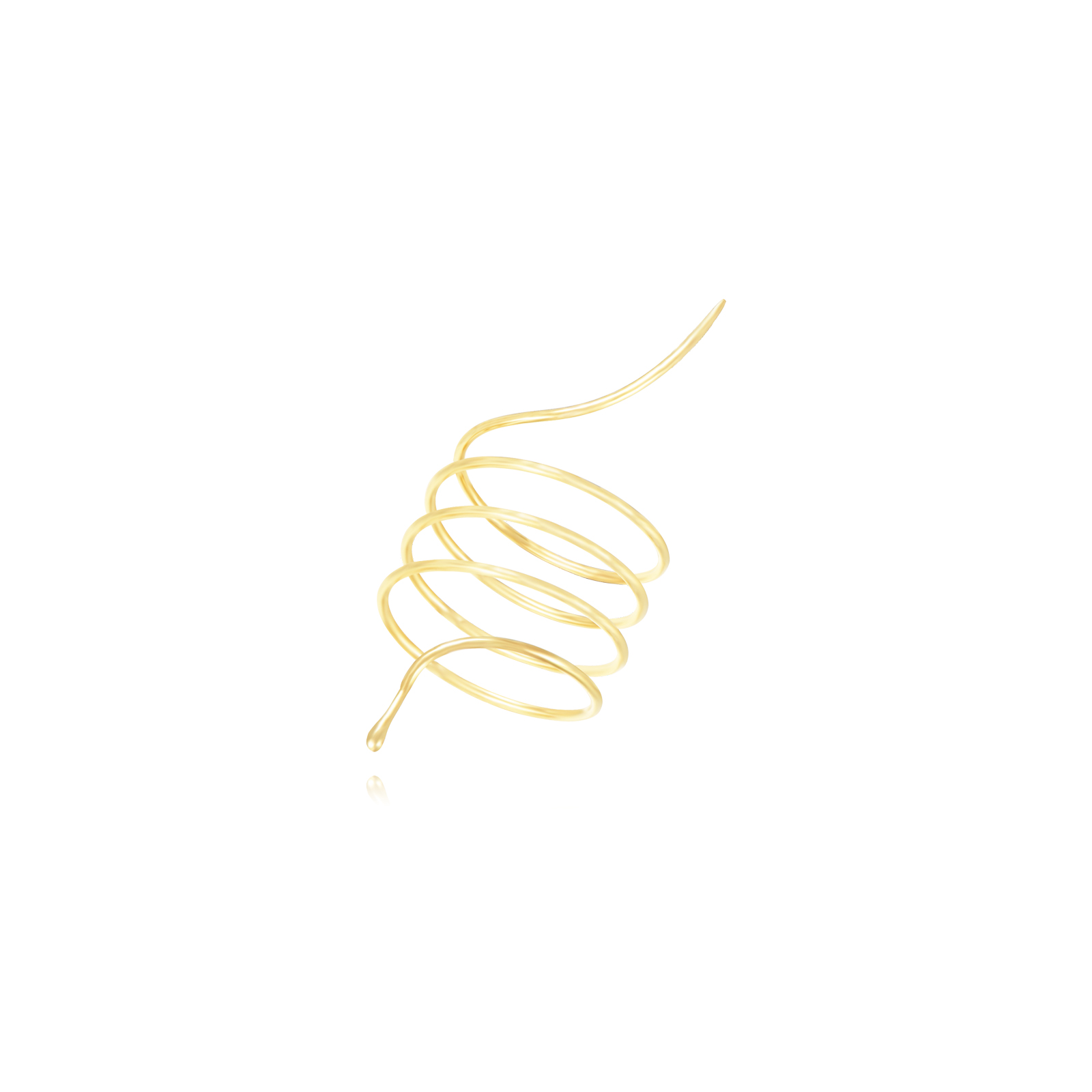 Ringe Glattes Edelstahl Stahlring – Schlange 46 mm – verstellbar – goldfarben