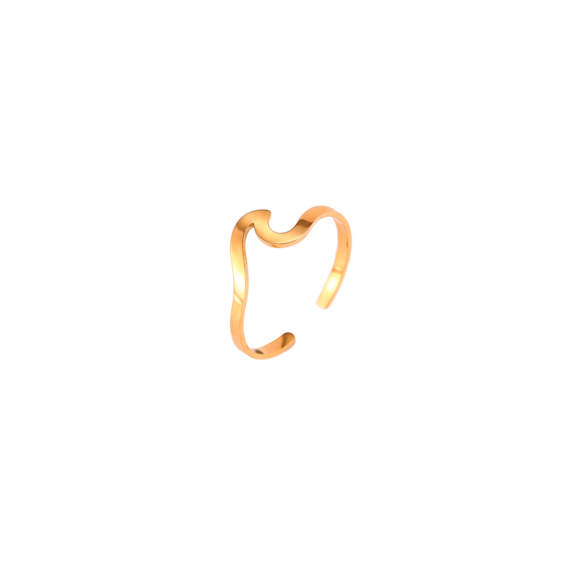 Bagues Argent Lisse Bague d'Orteil en Acier - Ouverte - Vague - Couleur Or et Couleur Argent