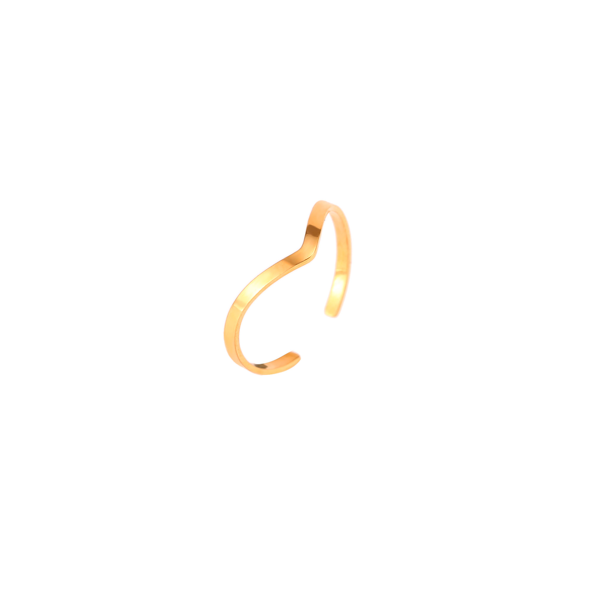 Steel Rings Steel Toe Ring - Open - V - Gold Color and Silver Color