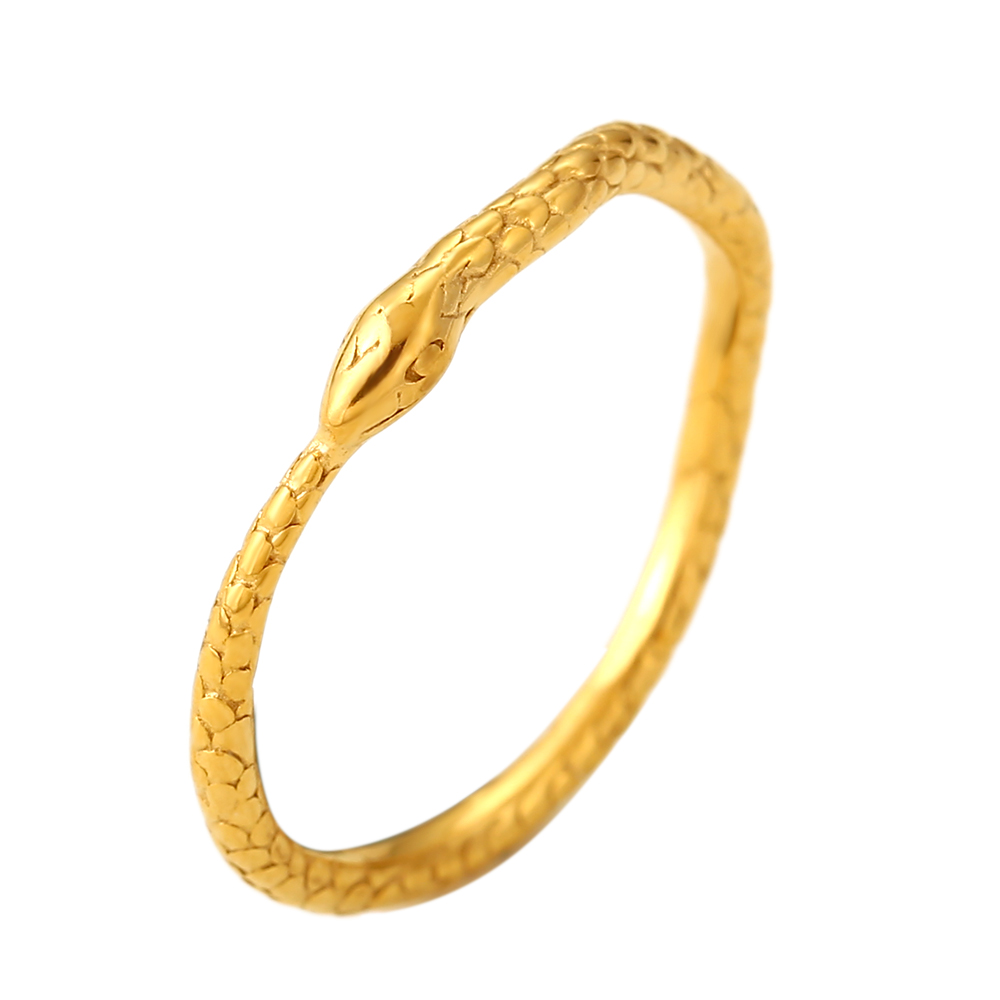 Anillo Acero Liso Anillo Acero Dragón - 20mm - Color Oro y Plata