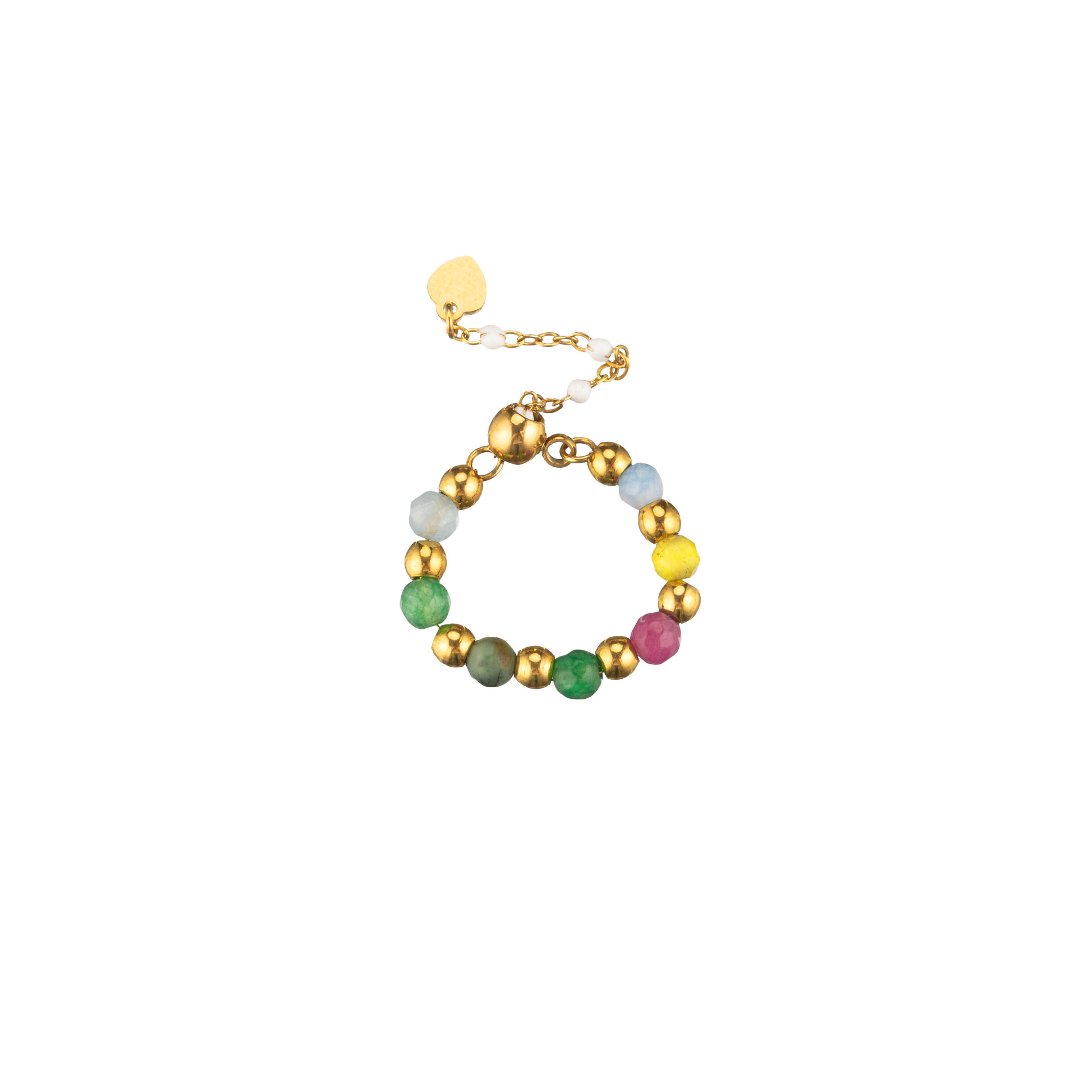 Anillo Acero Mineral Anillo Mineral Ajustable - Cadena - Color oro