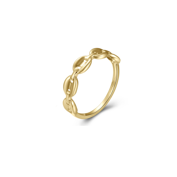 Anillo Plata Lisa Anillo Plata Concha - Bañado Oro y Plata Rodiada