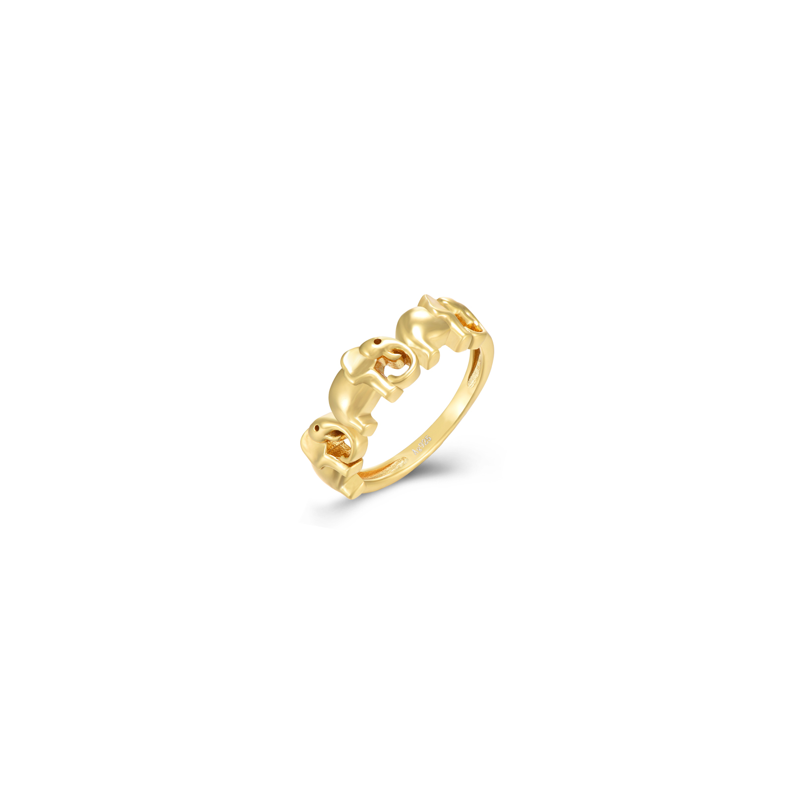 Anillo Plata Lisa Anillo Elefante - 6mm - Bañado Oro