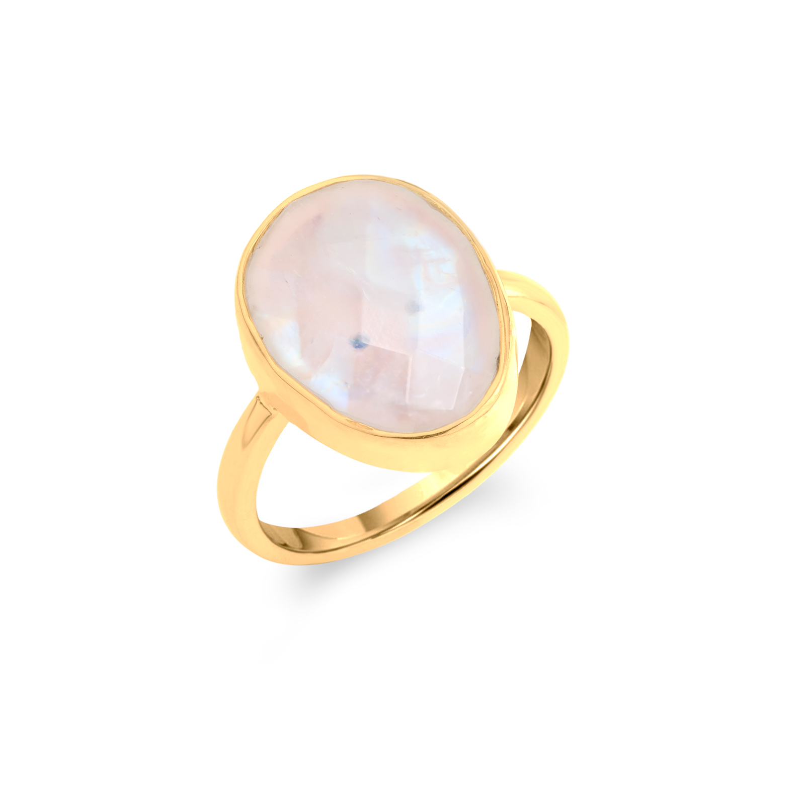 Silver Stone Rings Mineral Ring - Oval 12*14mm - Gold Plated