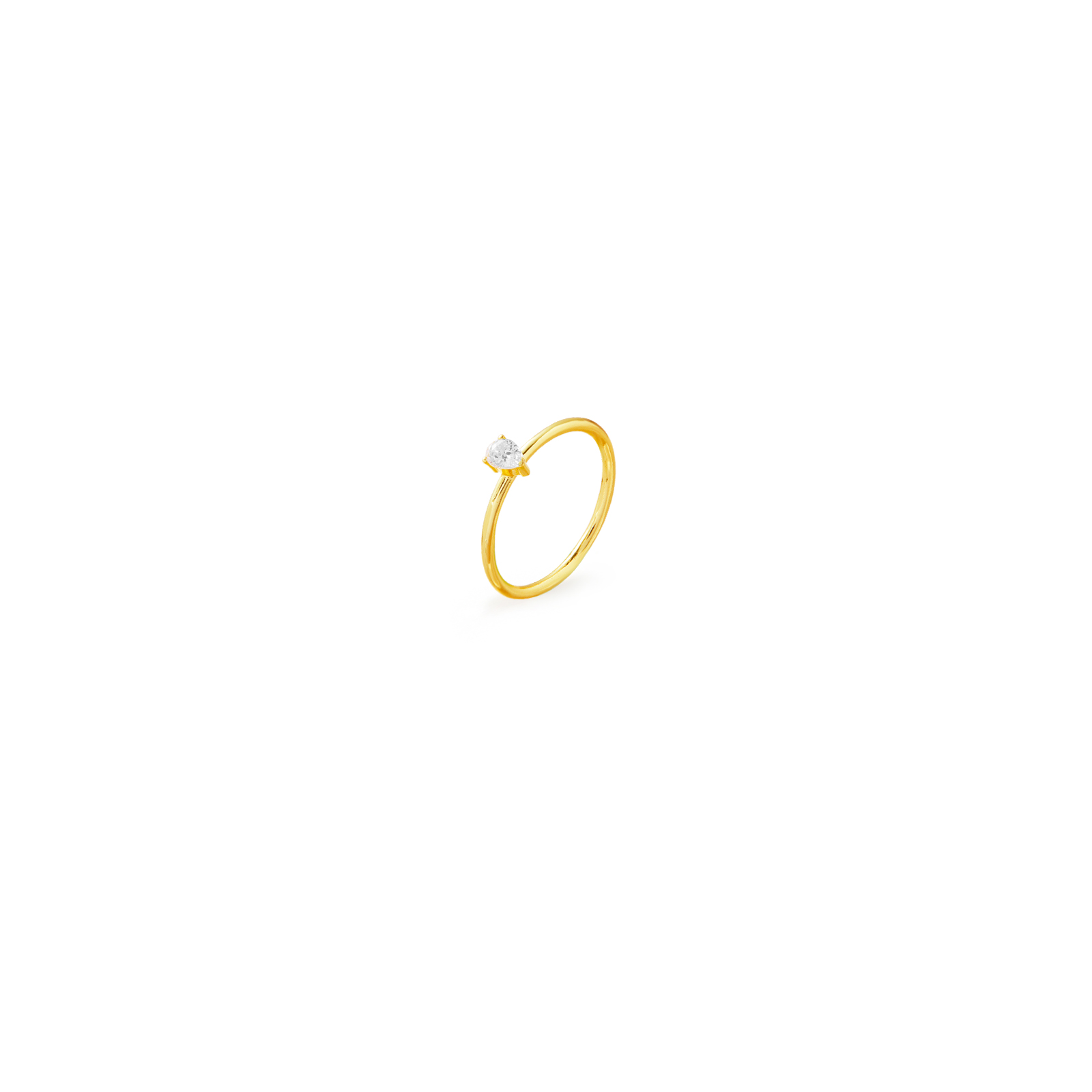 Anillo Plata Circonita Anillo Plata Circonita - Gota - Bañado Oro