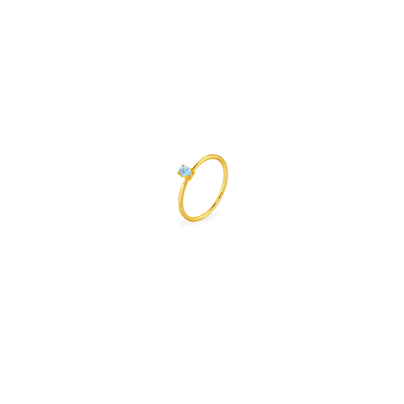 Anillo Plata Circonita Anillo Plata Circonita - Topacio Azul - Bañado Oro
