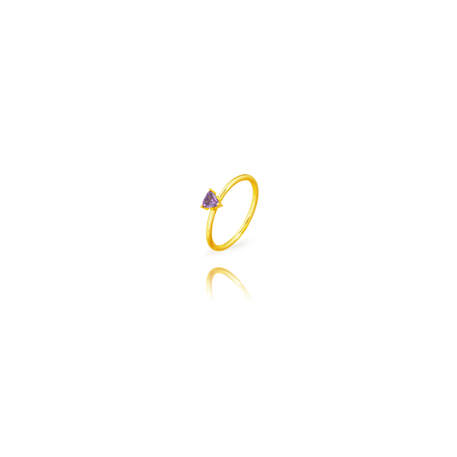 Anillo Plata Circonita Anillo Plata - Lágrima - Circonita Amatista - Bañado Oro