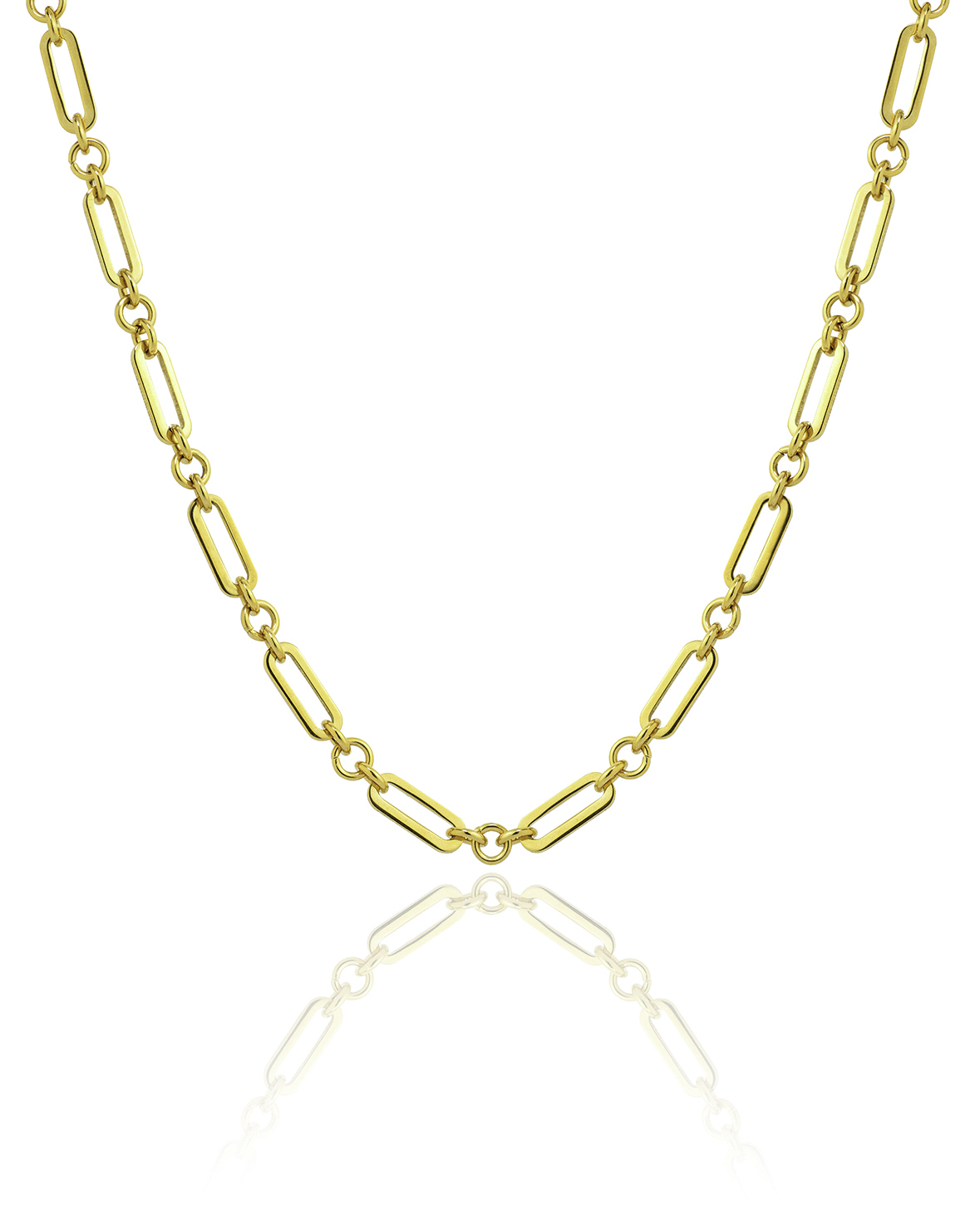 Collar Acero Liso Collar Acero - Eslabón Plano - 43+5 cm - Color Oro