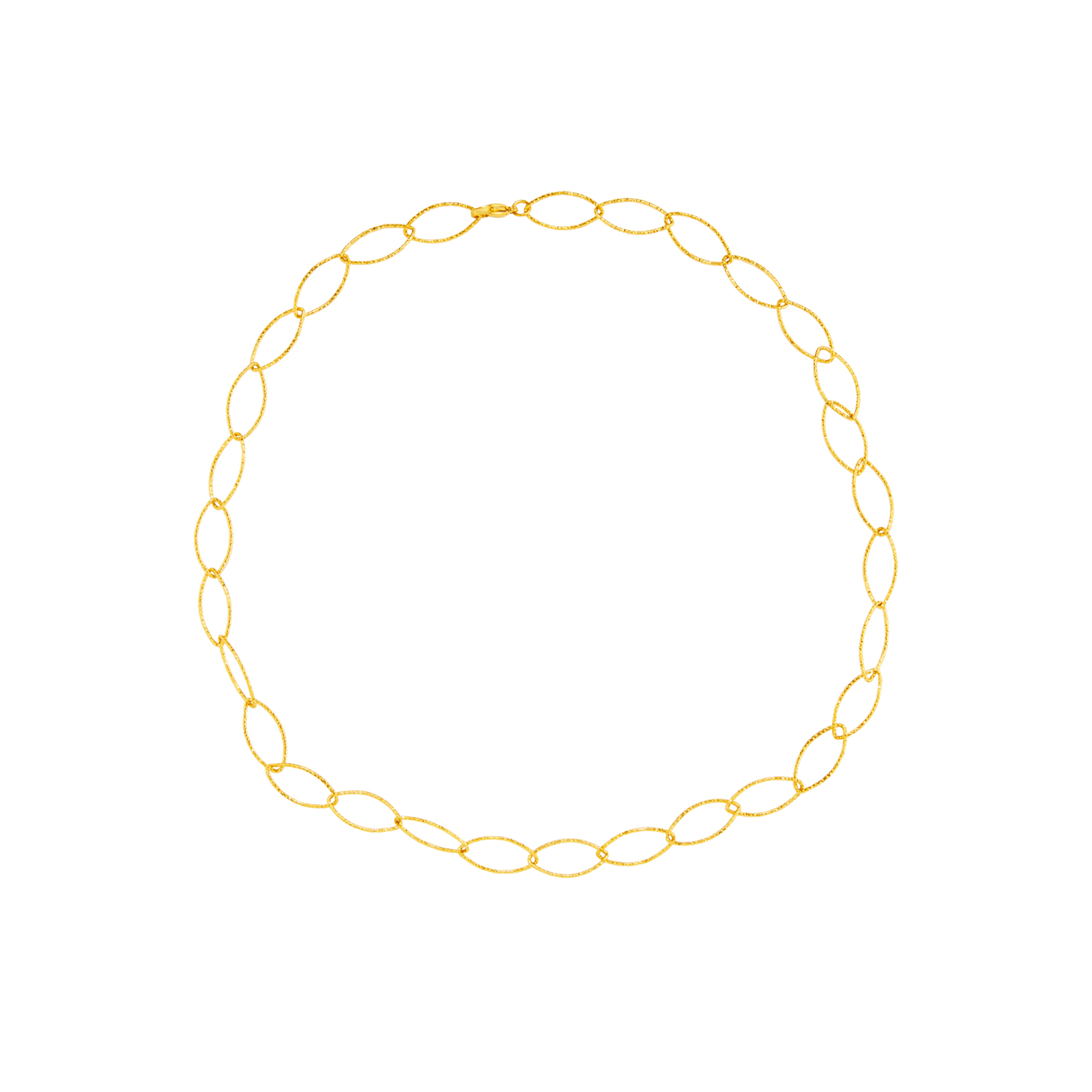 Collar Acero Liso Collar Acero - Eslabón  Diamante 20*10 mm - 55 cm - Color Oro y Color Plata