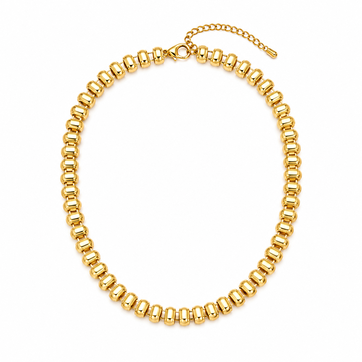 Collar Acero Liso Collar Acero Liso - Diseño - 40 + 5 cm - Color Oro y Color Acero