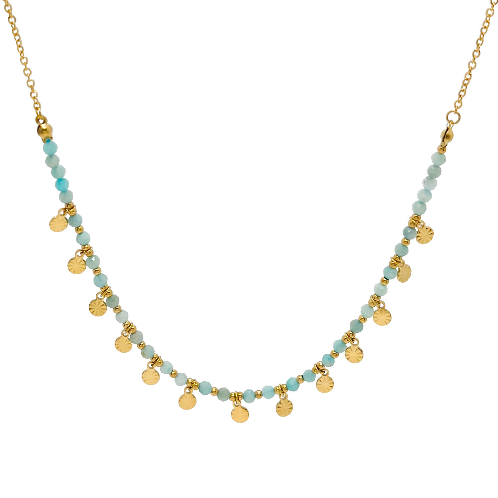 Collar Acero Mineral Collar Acero Mineral - Nenúfares -  37 + 4 cm - Color Oro
