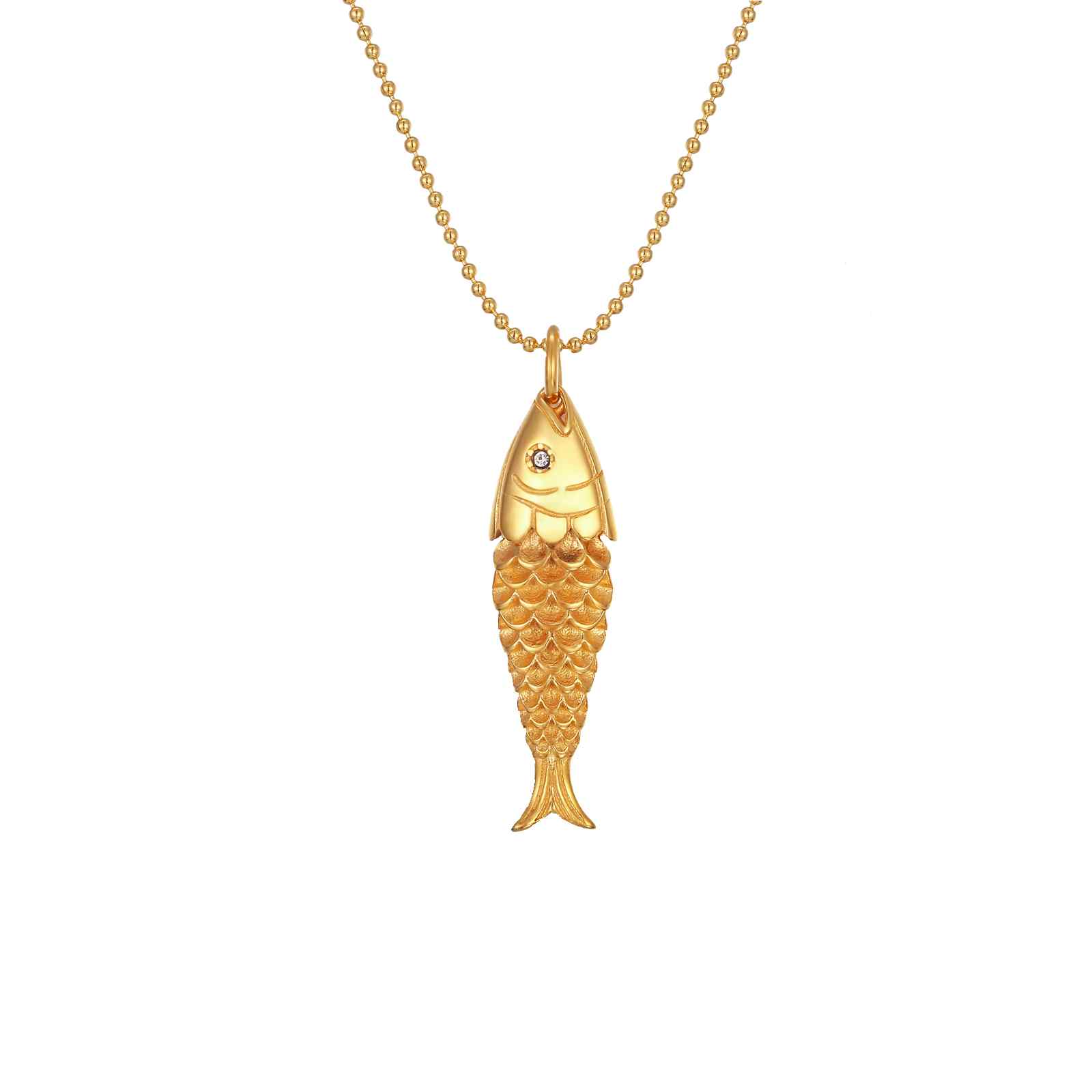 Buy Lucky Charm Big Size Gold Fish Pendant with Chain Guarantee Jewellery  Online