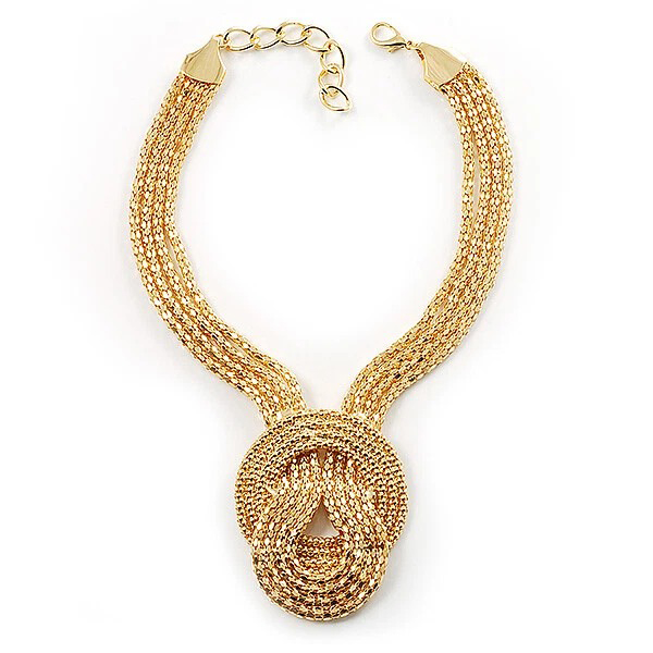 Collar Bronce Liso Collar Liso - 40 + 5 cm - Nudo - Bañado Oro