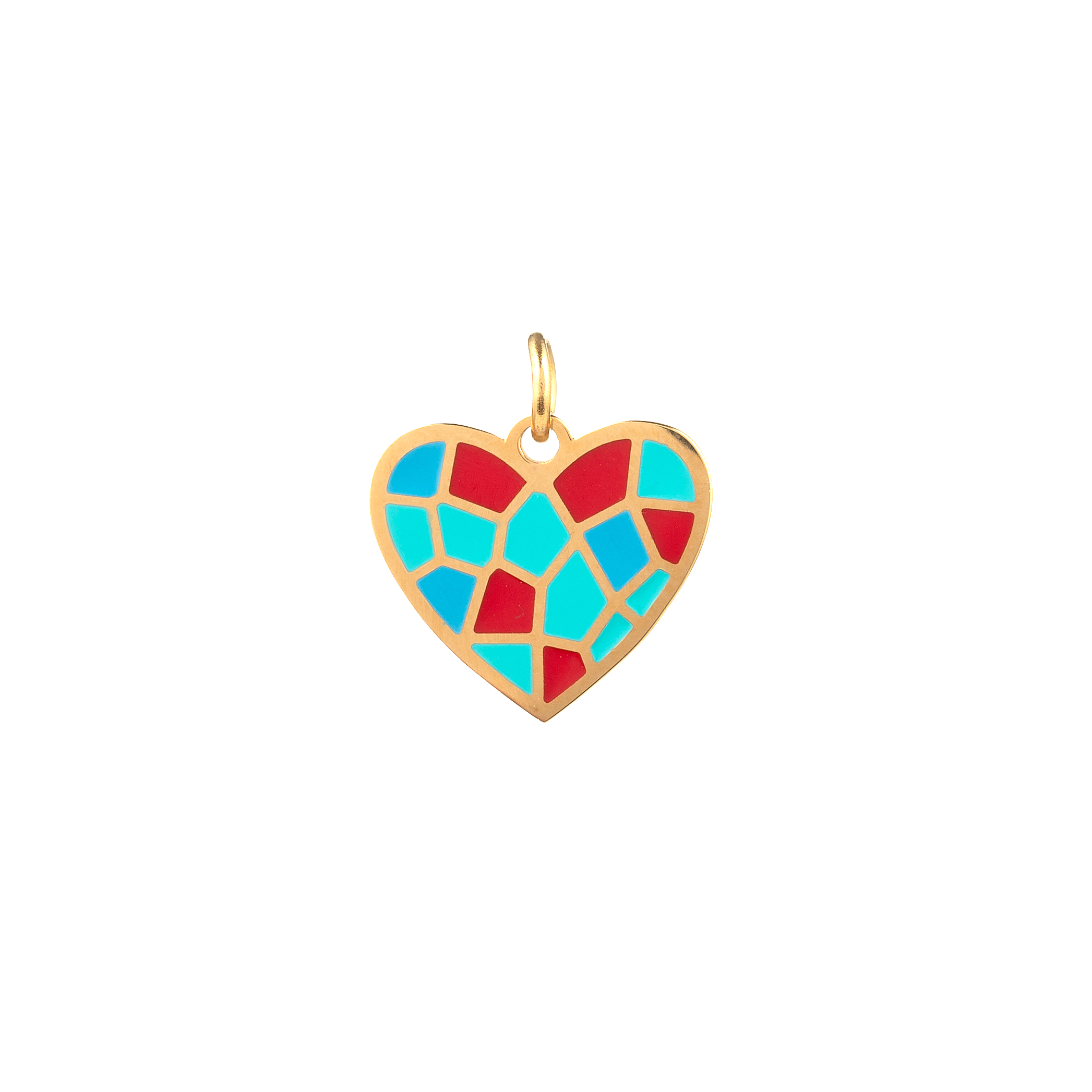 Charm Acero Charm Acero - Parc Güell-  Corazón Enamel Multi - 14 x 15 mm - Color Oro