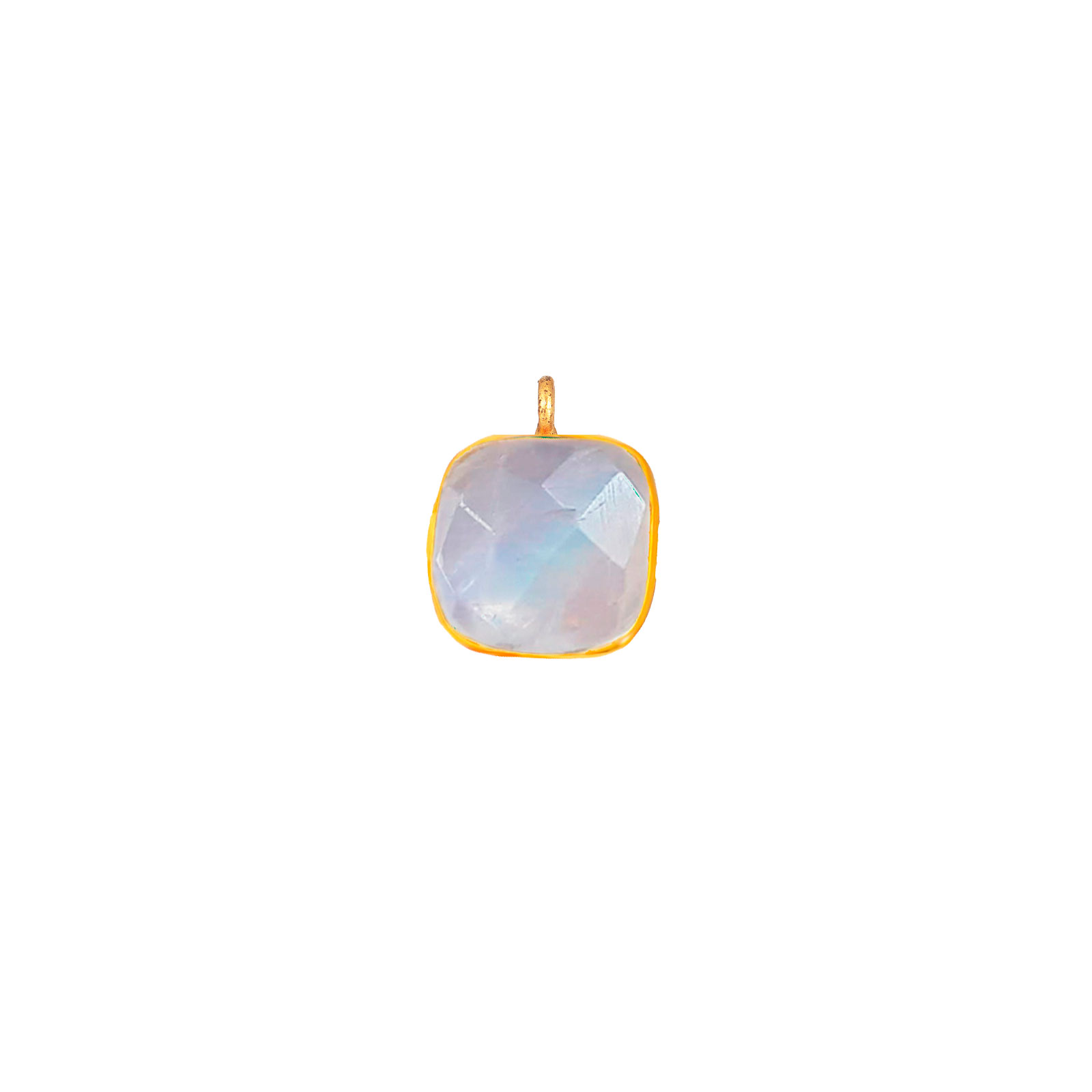 Silver Stone Charms Briolette Mineral Charm - Square - 8mm - 1u - Gold and Silver Plated