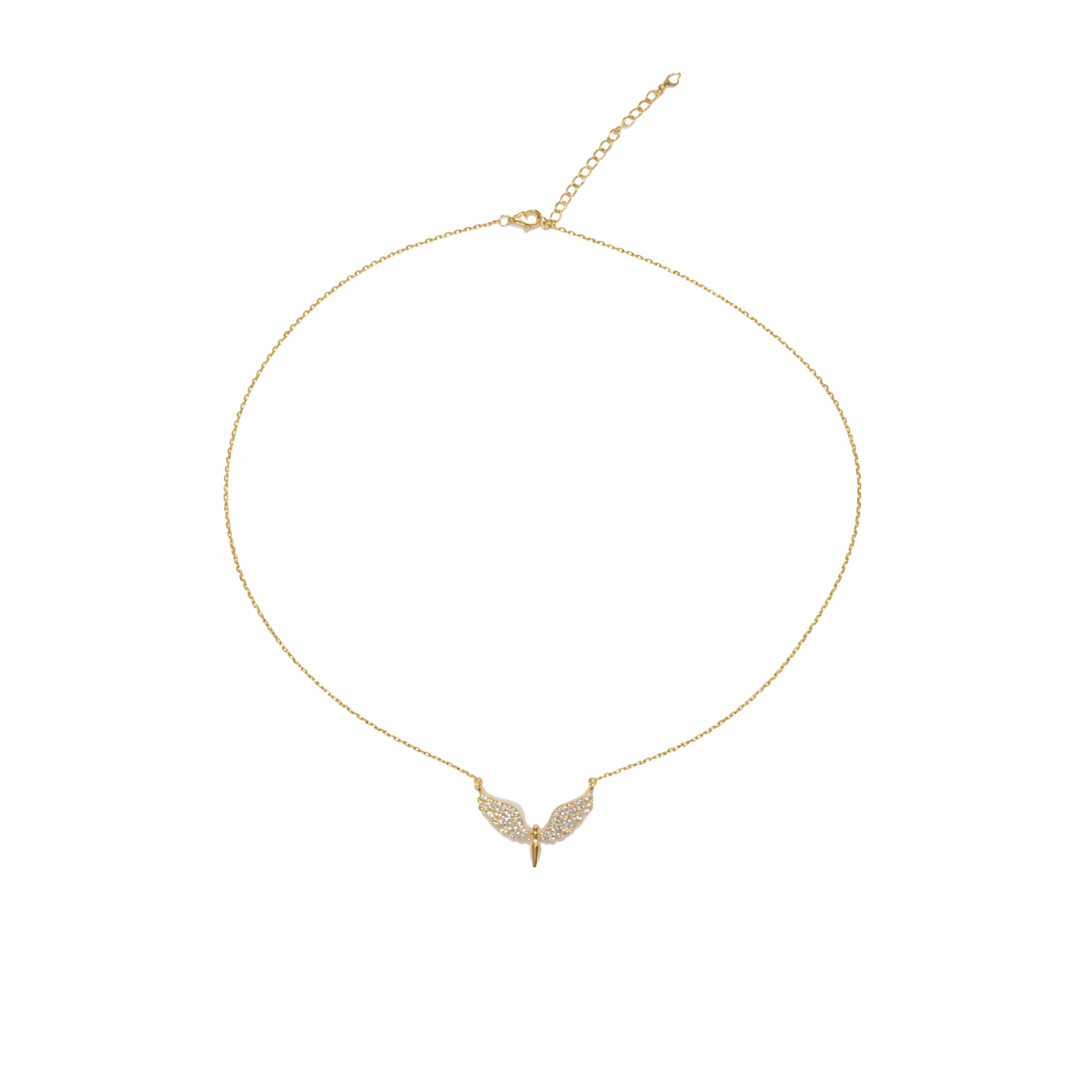 Collar Plata Circonita Collar Plata Circonita - Ángel - 20 mm - 44 + 5 cm - Bañado Oro y Plata Rodiada