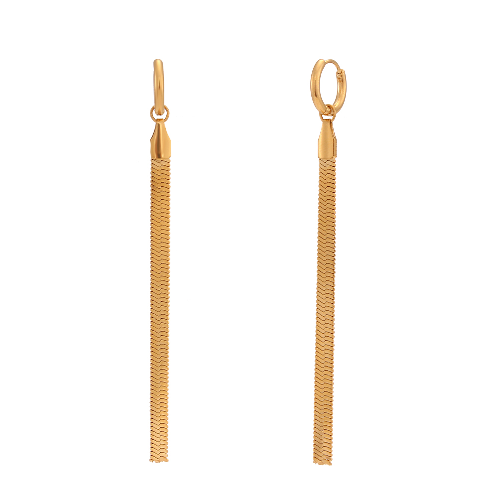 Steel Earrings Steel Earring - 70mm Chain 4mm - Gold Plated