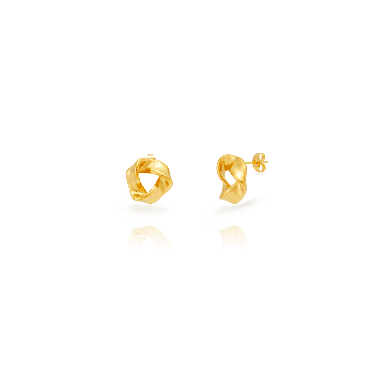 Boucles D'Oreilles Acier Lisse Boucles d'oreilles en acier lisse - Tressées - 17 mm - Or et Argent