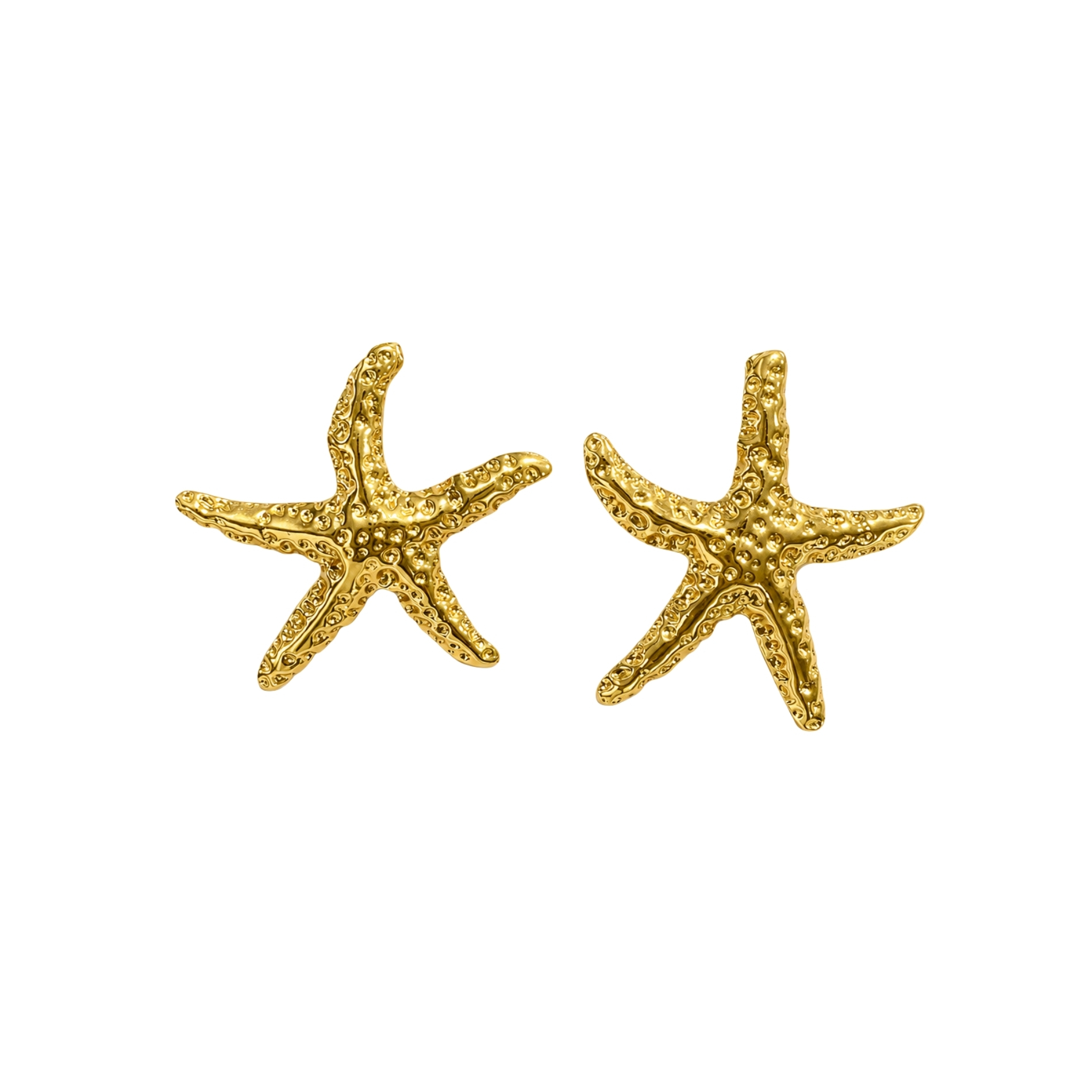 Pendiente Acero Liso Pendiente Acero - Estrella de Mar - 46 mm - Color Oro y Color Acero