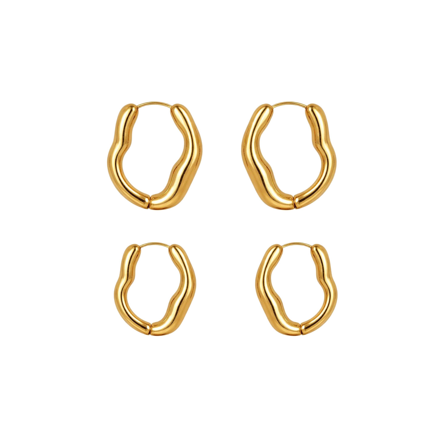 Pendiente Acero Liso Pendientes Acero Liso - Texturizado - 25 y 20  mm - Color oro y Color Plata