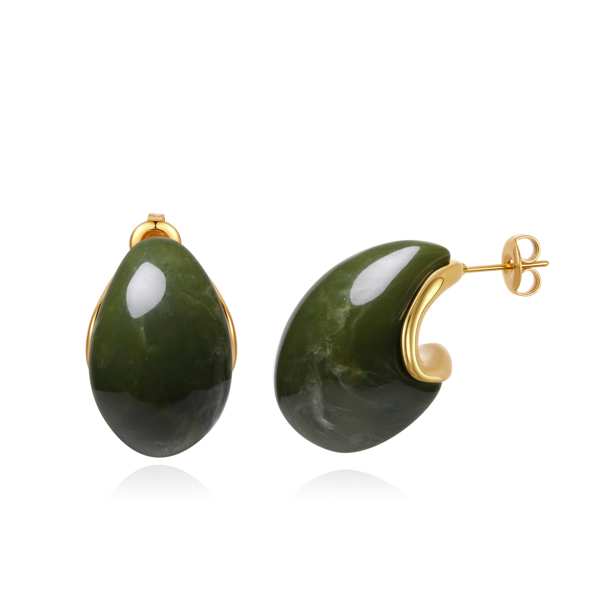 Pendiente Acero Mineral Pendiente Mineral Natural  - Gota - 24 cm - Color Oro