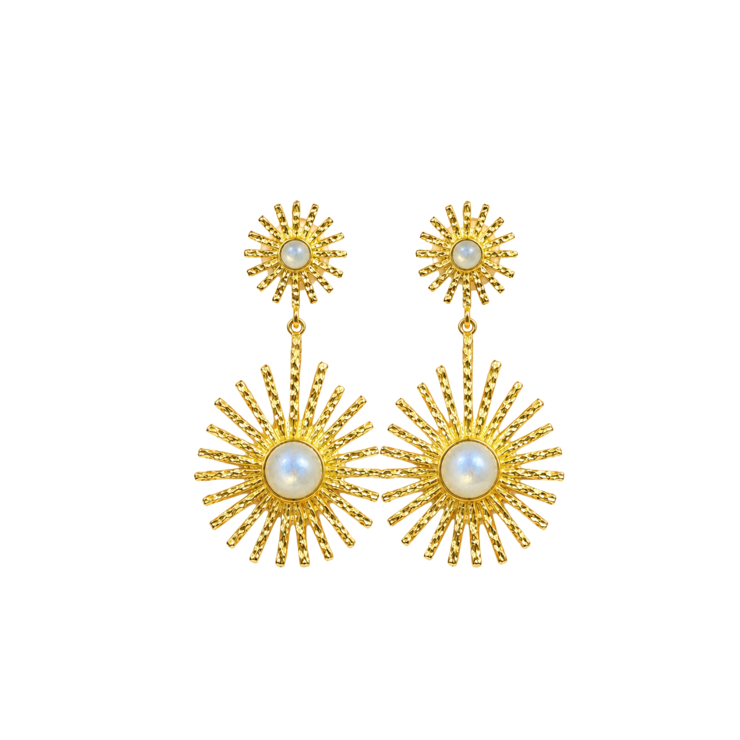 Pendiente Bronce Mineral Pendientes Mineral - Sol - 56 mm - Bañado Oro