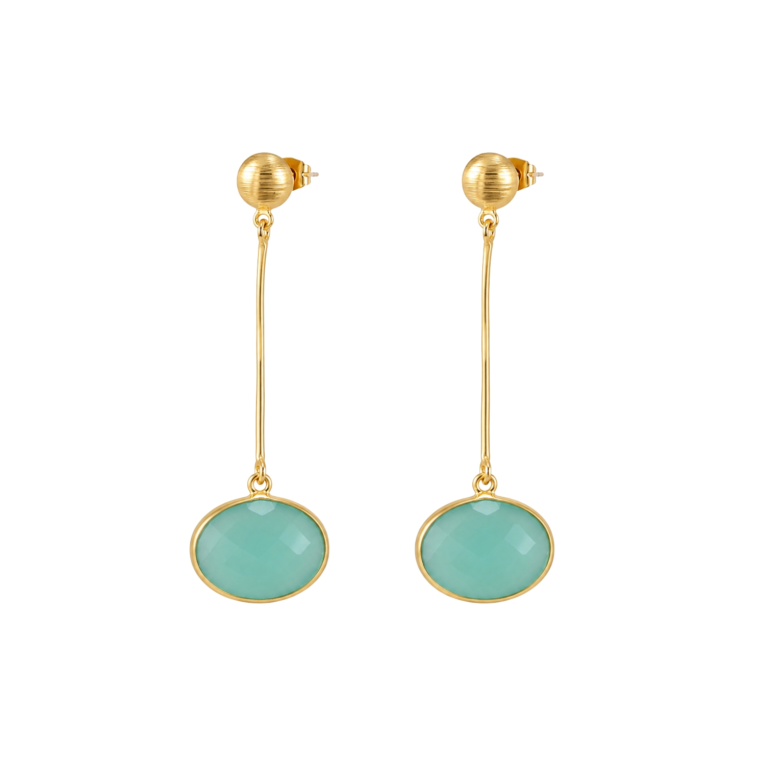 Pendiente Bronce Mineral Pendientes Mineral - Barra - 61 mm - Bañado Oro