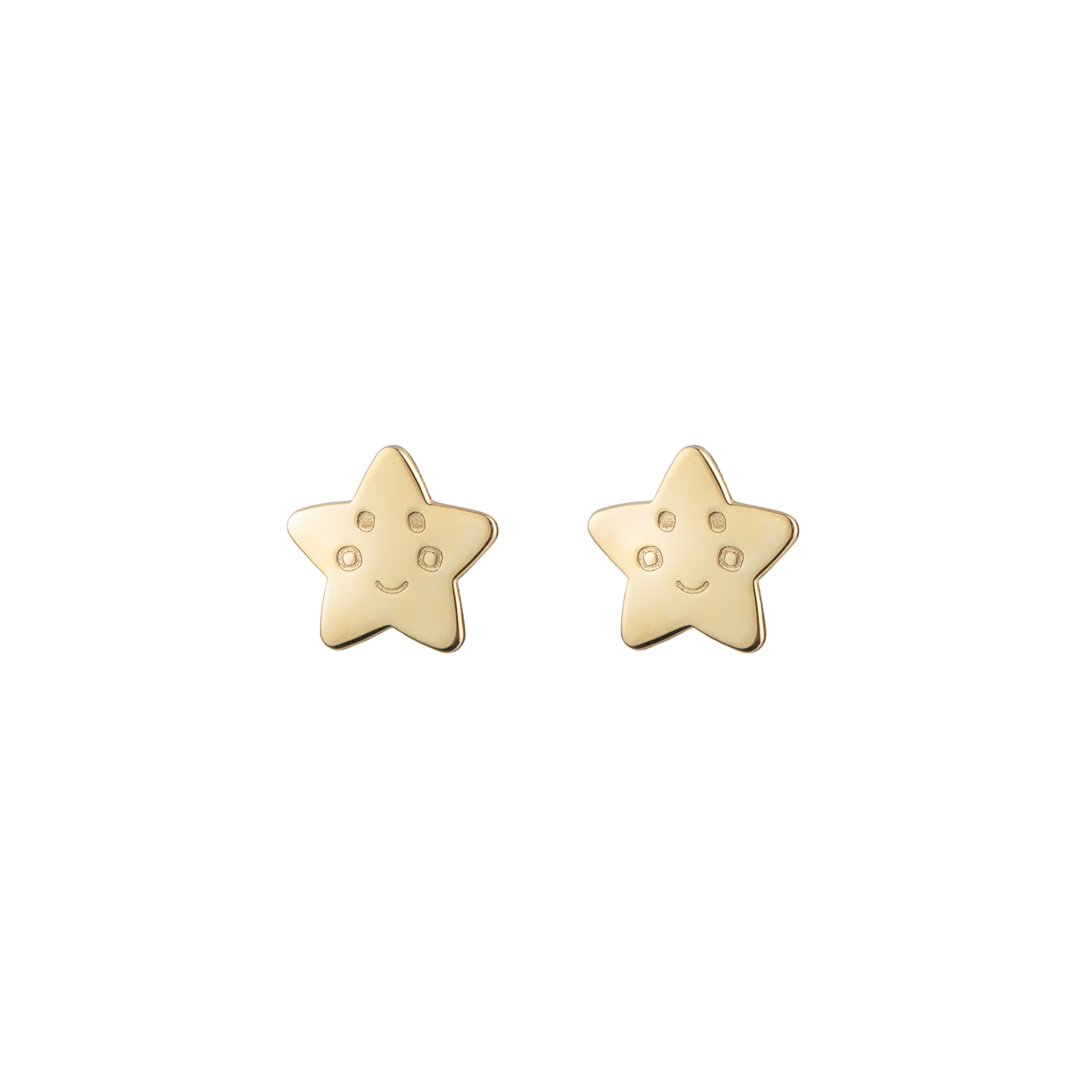 Ohrringe Glattes Silber Sterne-Ohrringe 7 mm – Vergoldet und Versilbert
