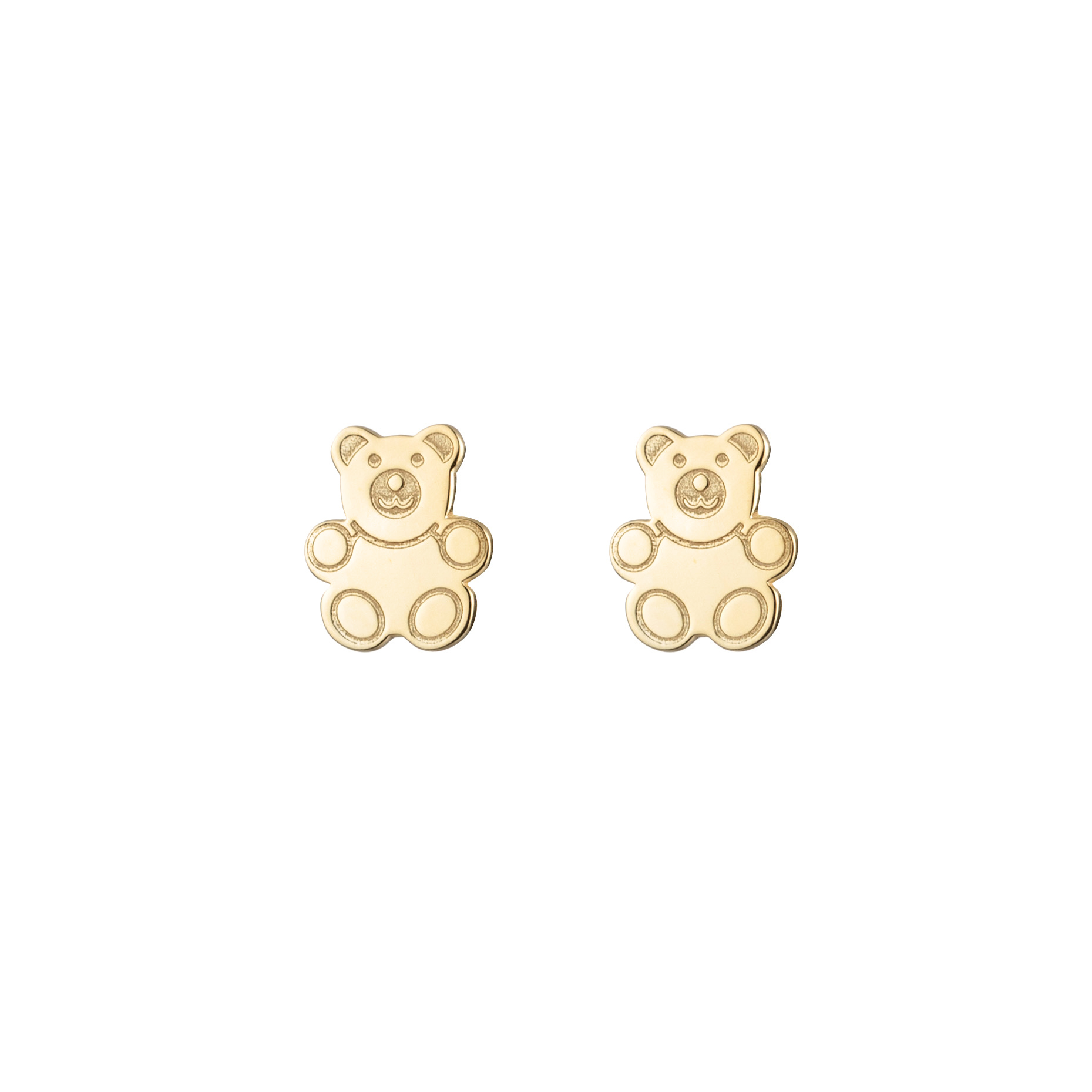 Pendiente Plata Lisa Pendientes Oso 8mm - Bañado Oro y Plata