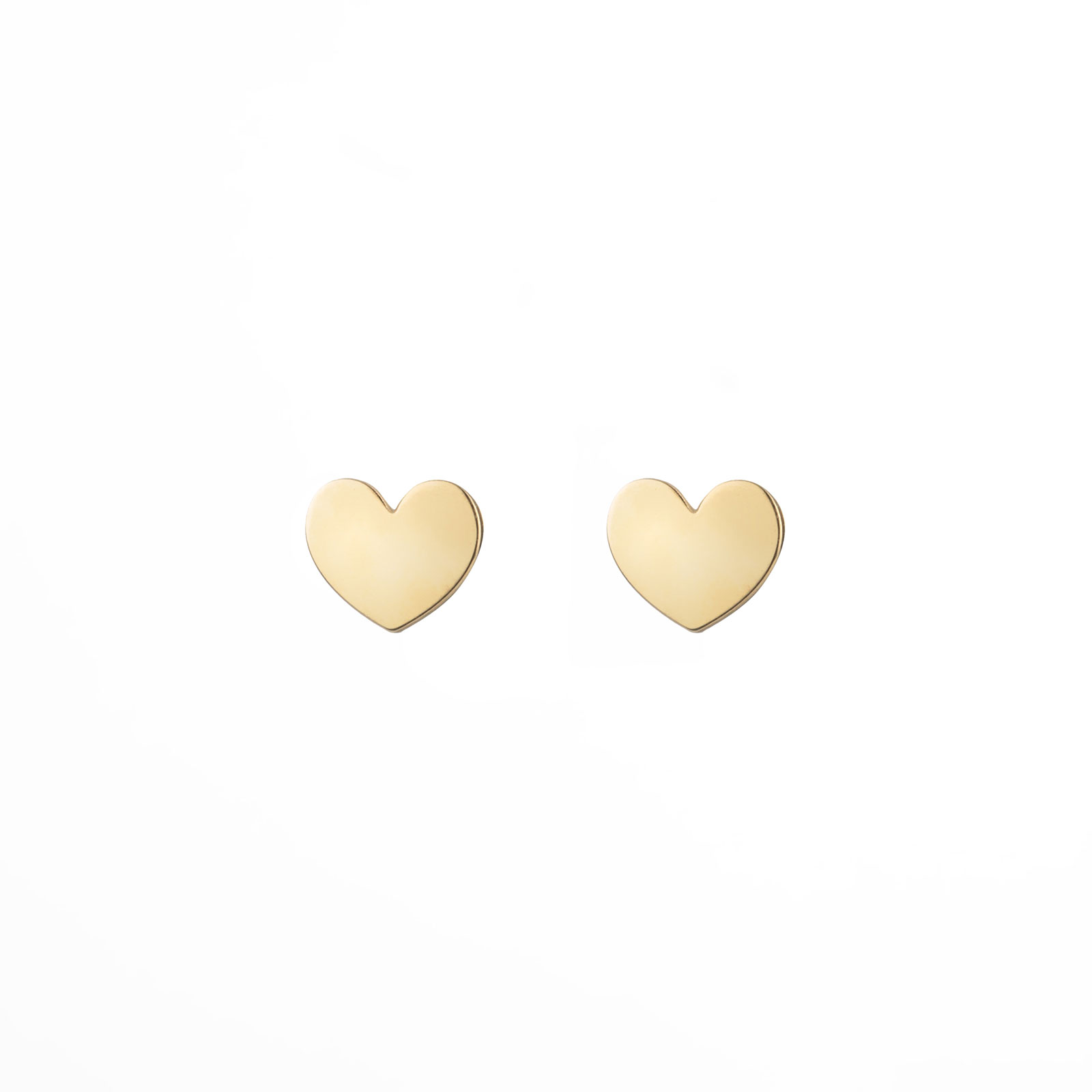 Pendiente Plata Lisa Pendientes Corazón 6mm - Bañado Oro y Plata