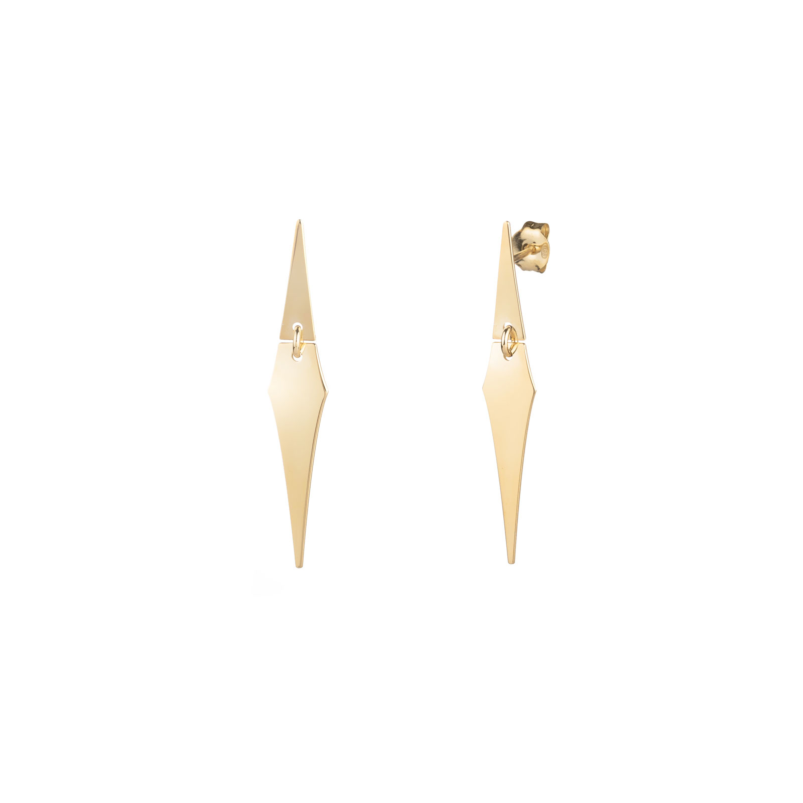 Ohrringe Glattes Silber Ohrringe lang - Raute 42*7mm - Vergoldet & Silber