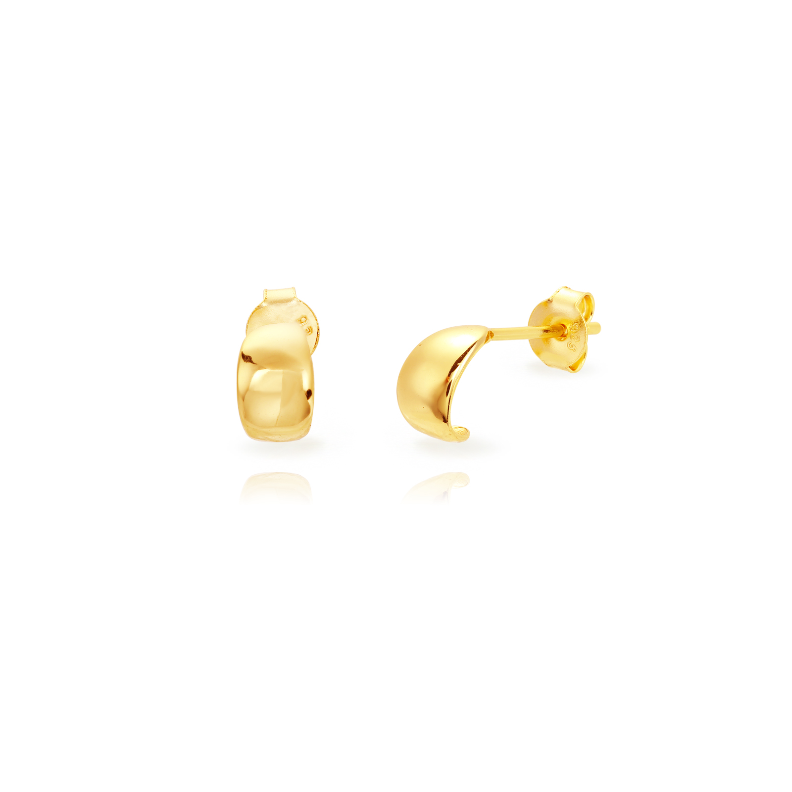 Boucles D'Oreilles Argent Lisse Boucles d'oreilles Goutte 8*5mm - Plaqué Or et Argent Rhodié